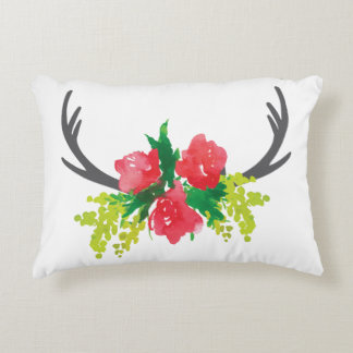 Bloemen en Antler Accent Pillow Kussen