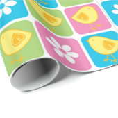 Bloemen en Baby Chicks Cadeaupapier (Rol Hoek)