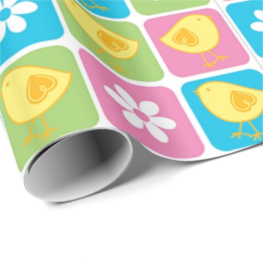 Bloemen en Baby Chicks Cadeaupapier (Rol Hoek)