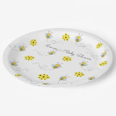 Bloemen en Baby shower van bommels Papieren Bordje (Gekanteld)