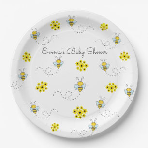 Bloemen en Baby shower van bommels Papieren Bordje