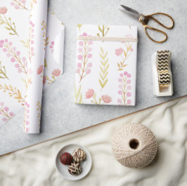 bloemen en Baby shower van leder Cadeaupapier
