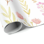  bloemen en Baby shower van leder Cadeaupapier (Rol Hoek)