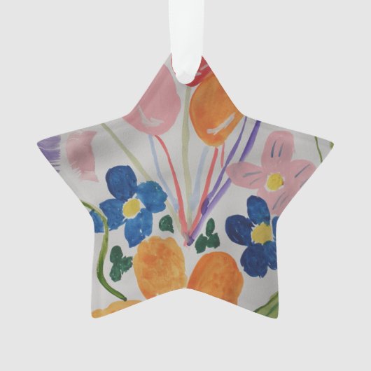 Bloemen en ballonnen Acryl Ornament (voorkant)