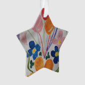 Bloemen en ballonnen Acryl Ornament (voorkant)