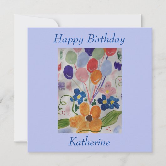 Bloemen en ballonnen flat-day-kaart kaart (Voorkant)