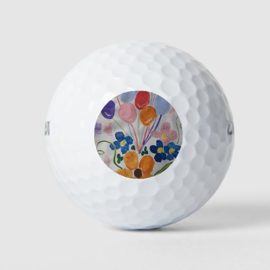 Bloemen en ballonnen golfballen (Voorkant)
