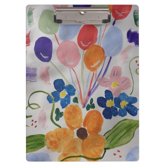 Bloemen en ballonnen klembord (Voorkant)