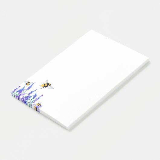 Bloemen en Bee Post het Notities Post-it® Notes (Schuin)