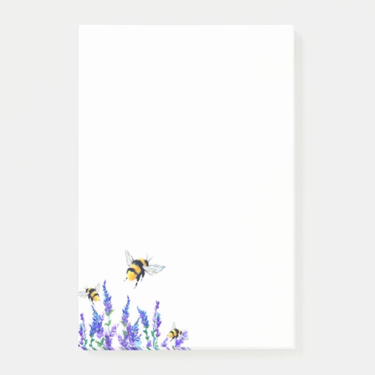 Bloemen en Bee Post het Notities Post-it® Notes (Voorkant)