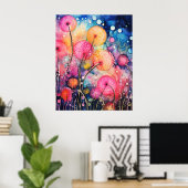 Bloemen en Bellen Poster (Thuiskantoor)