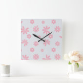 Bloemen en benzine 12 vierkante klok (Huis)