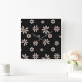 Bloemen en benzine 14 vierkante klok (Huis)