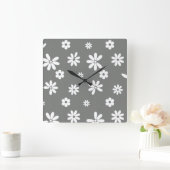 Bloemen en benzine 2 vierkante klok (Huis)