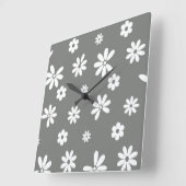 Bloemen en benzine 2 vierkante klok (Hoek)