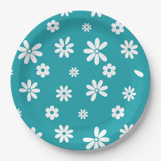 Bloemen en benzine 5 papieren bordje (Voorkant)