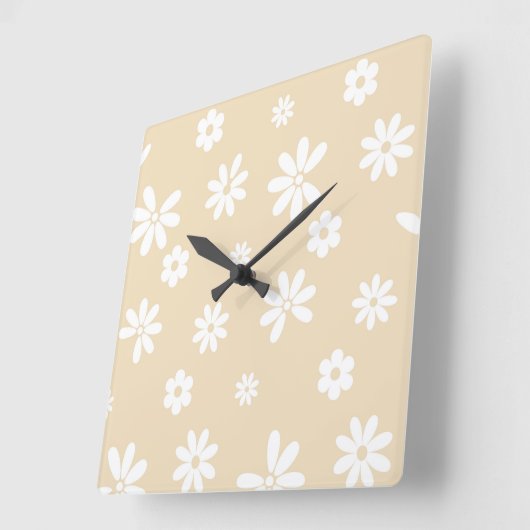 Bloemen en benzine 7 vierkante klok (Hoek)