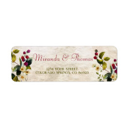 Bloemen en bessen Adresetiketten Etiket