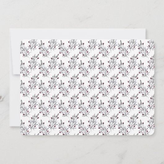 Bloemen en bessen bruiloft uitnodiging (Achterkant)