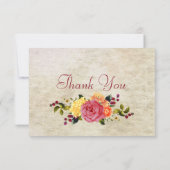 Bloemen en bessen dank u bedankkaart (Achterkant)