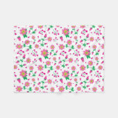 Bloemen en bessen fleece deken (Voorkant (Horizontaal))