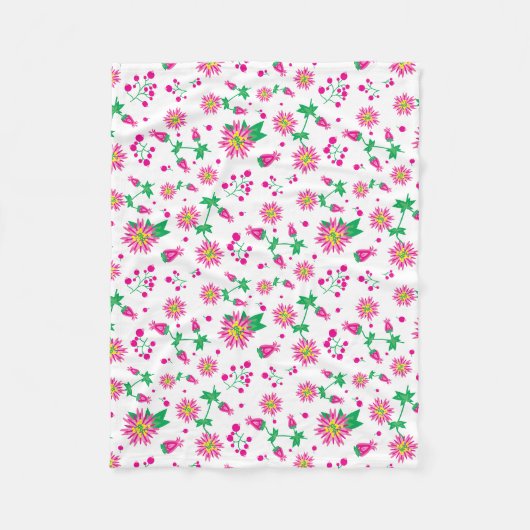 Bloemen en bessen fleece deken (Voorkant)