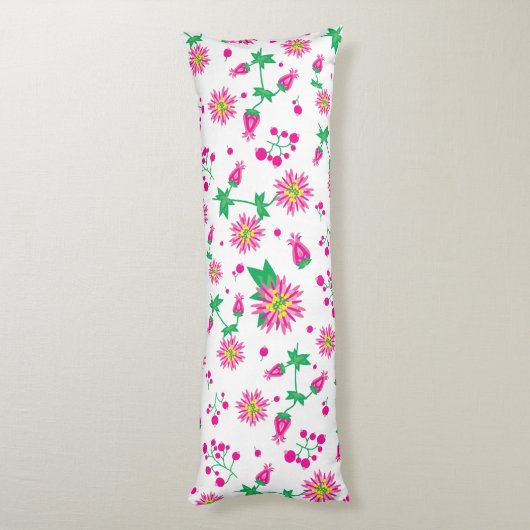 Bloemen en bessen lichaamskussen (Achterkant (Verticaal))