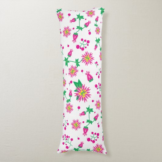 Bloemen en bessen lichaamskussen (Voorkant Verticaal)