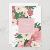 Bloemen en bessen verjaardag uitnodiging (Voorkant / Achterkant)