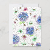 Bloemen en Bijen Bloementuin Huwelijksuitnodiging Kaart (Achterkant)