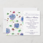 Bloemen en Bijen Bloementuin Huwelijksuitnodiging Kaart (Voorkant)