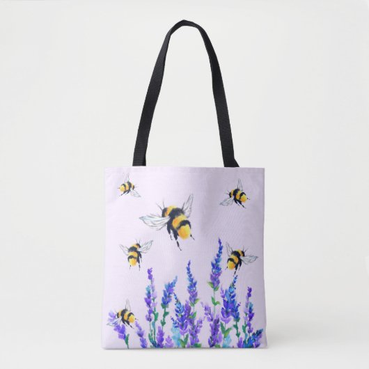 Bloemen en bijen Canvas tas Spring (Voorkant)