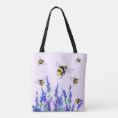 Bloemen en bijen Canvas tas Spring (Achterkant)