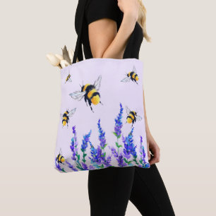 Bloemen en bijen Canvas tas Spring