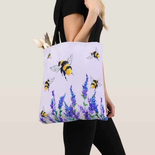Bloemen en bijen Canvas tas Spring (Dichtbij)