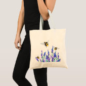 Bloemen en bijen Canvas tas Spring (Voorkant (product))