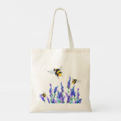 Bloemen en bijen Canvas tas Spring (Achterkant)
