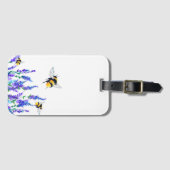 Bloemen en bijen die Bagagelabel lente vliegen (Voorkant (horizontaal))