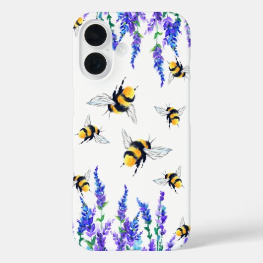 Bloemen en bijen die lente vliegen Case-Mate iPhone case (Achterkant)