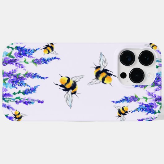 Bloemen en bijen die lente vliegen Case-Mate iPhone case (Achterkant (horizontaal))