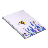 Bloemen en bijen die Notitieboek-lente-gras vliege Notitieboek (Rechterzijde)