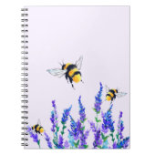 Bloemen en bijen die Notitieboek-lente-gras vliege Notitieboek (Voorkant)