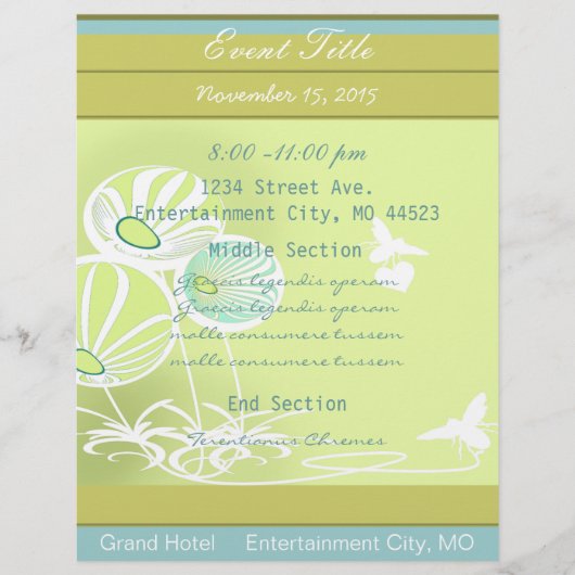 Bloemen en Bijen Evenement Flyer Tuin Evenementen (Voorkant)