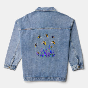 Bloemen en bijen Flying Denim Jacket