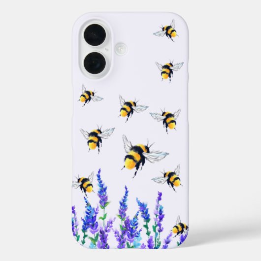 Bloemen en Bijen iPhone Case (Achterkant)