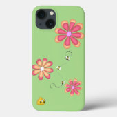 Bloemen en bijen op Limoen Case-Mate iPhone Case (Achterkant)