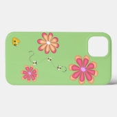 Bloemen en bijen op Limoen Case-Mate iPhone Case (Achterkant (horizontaal))