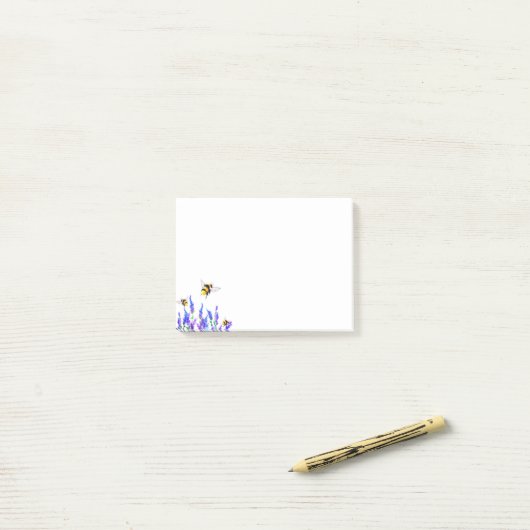 Bloemen en bijen Sticky Notes Spring (Op bureau)