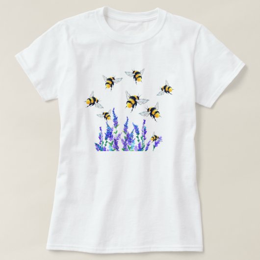 Bloemen en bijen T-shirt (Design voorkant)