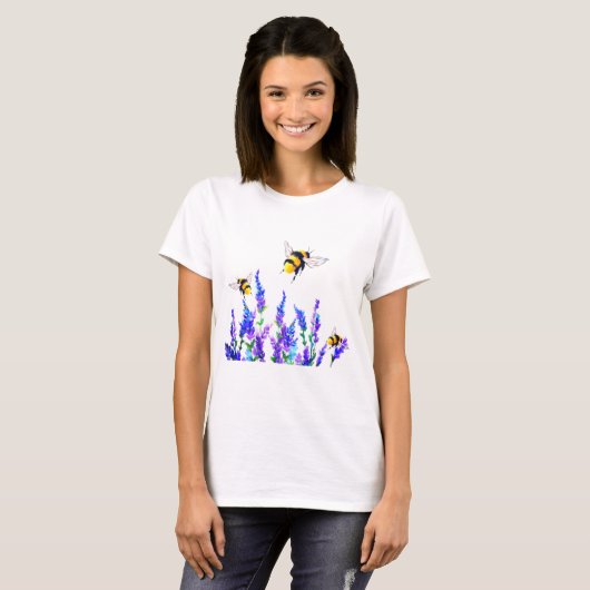 Bloemen en bijen T-shirt (Voorkant volledig)